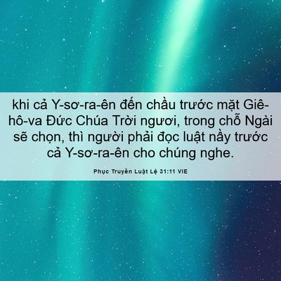 Picture 06 - Phục Truyền Luật Lệ 31:11 VIE - khi cả Y-sơ-ra-ên đến chầu trước - Bible Verse Picture