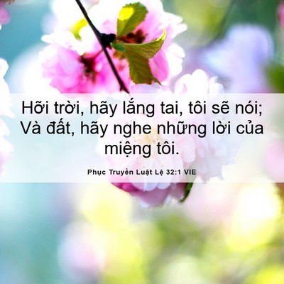 Picture 06 - Phục Truyền Luật Lệ 32:1 VIE - Hỡi trời, hãy lắng tai, tôi sẽ nói; - Bible Verse Picture