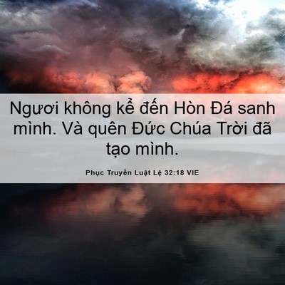 Picture 06 - Phục Truyền Luật Lệ 32:18 VIE - Ngươi không kể đến Hòn Đá sanh mình. - Bible Verse Picture