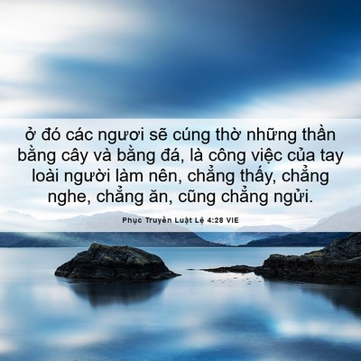 Picture 06 - Phục Truyền Luật Lệ 4:28 VIE - ở đó các ngươi sẽ cúng thờ những - Bible Verse Picture