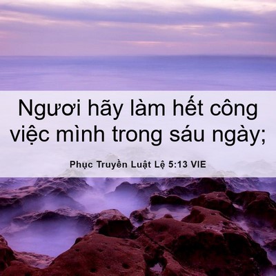 Picture 06 - Phục Truyền Luật Lệ 5:13 VIE - Ngươi hãy làm hết công việc mình trong - Bible Verse Picture