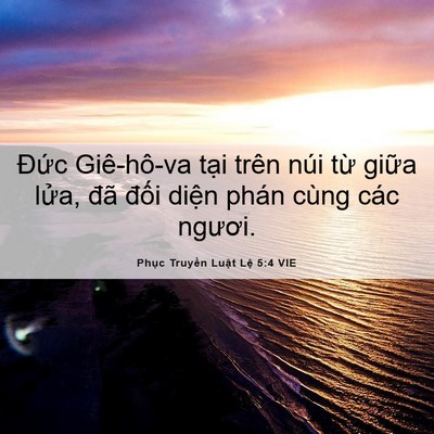 Picture 06 - Phục Truyền Luật Lệ 5:4 VIE - Đức Giê-hô-va tại trên núi từ giữa - Bible Verse Picture