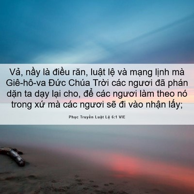 Picture 06 - Phục Truyền Luật Lệ 6:1 VIE - Vả, nầy là điều răn, luật lệ và - Bible Verse Picture