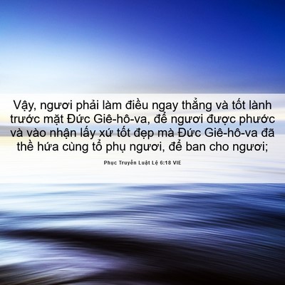 Picture 06 - Phục Truyền Luật Lệ 6:18 VIE - Vậy, ngươi phải làm điều ngay thẳng - Bible Verse Picture