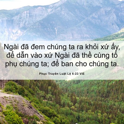 Picture 06 - Phục Truyền Luật Lệ 6:23 VIE - Ngài đã đem chúng ta ra khỏi xứ ấy, - Bible Verse Picture
