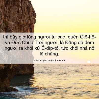 Picture 06 - Phục Truyền Luật Lệ 8:14 VIE - thì bấy giờ lòng ngươi tự cao, quên - Bible Verse Picture