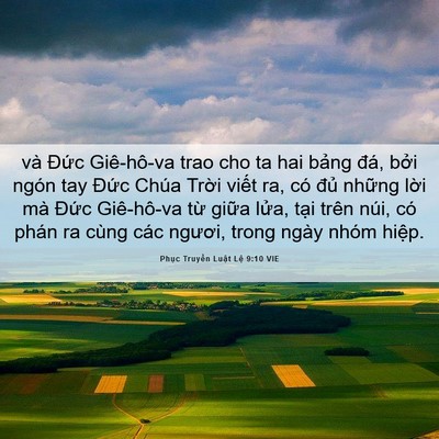 Picture 06 - Phục Truyền Luật Lệ 9:10 VIE - và Đức Giê-hô-va trao cho ta hai bảng - Bible Verse Picture