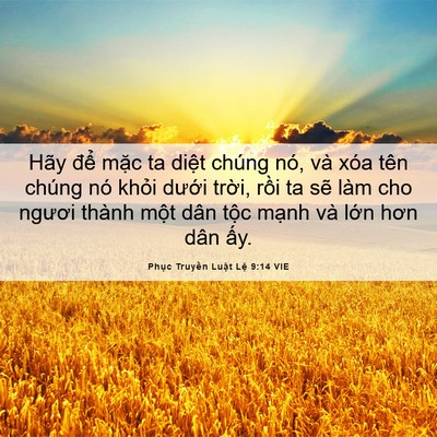 Picture 06 - Phục Truyền Luật Lệ 9:14 VIE - Hãy để mặc ta diệt chúng nó, và xóa - Bible Verse Picture