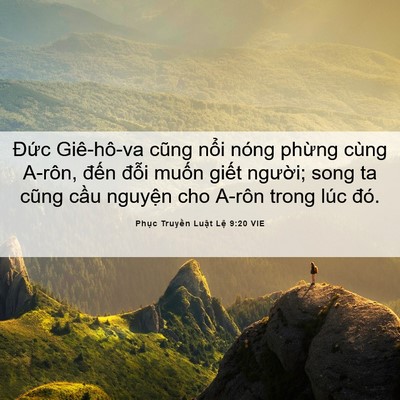 Picture 06 - Phục Truyền Luật Lệ 9:20 VIE - Đức Giê-hô-va cũng nổi nóng phừng - Bible Verse Picture