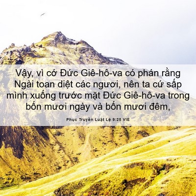 Picture 06 - Phục Truyền Luật Lệ 9:25 VIE - Vậy, vì cớ Đức Giê-hô-va có phán - Bible Verse Picture