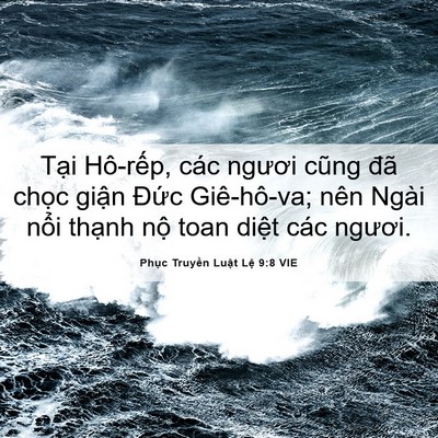 Picture 06 - Phục Truyền Luật Lệ 9:8 VIE - Tại Hô-rếp, các ngươi cũng đã chọc - Bible Verse Picture