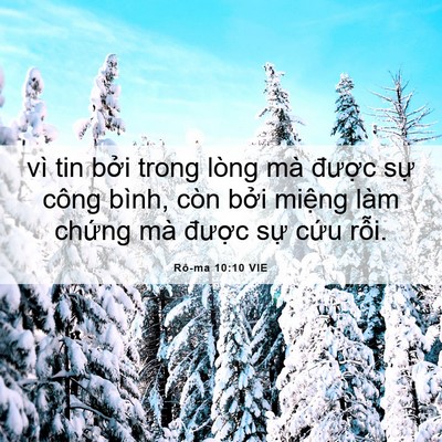 Picture 06 - Rô-ma 10:10 VIE - vì tin bởi trong lòng mà được sự công - Bible Verse Picture