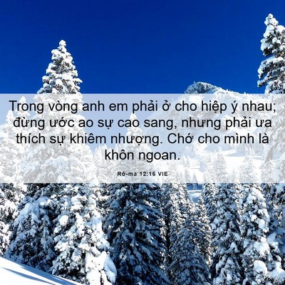 Picture 06 - Rô-ma 12:16 VIE - Trong vòng anh em phải ở cho hiệp ý nhau; - Bible Verse Picture