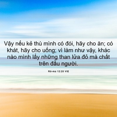 Picture 06 - Rô-ma 12:20 VIE - Vậy nếu kẻ thù mình có đói, hãy cho - Bible Verse Picture