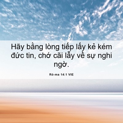 Picture 06 - Rô-ma 14:1 VIE - Hãy bằng lòng tiếp lấy kẻ kém đức - Bible Verse Picture