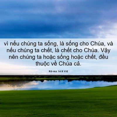 Picture 06 - Rô-ma 14:8 VIE - vì nếu chúng ta sống, là sống cho Chúa, - Bible Verse Picture