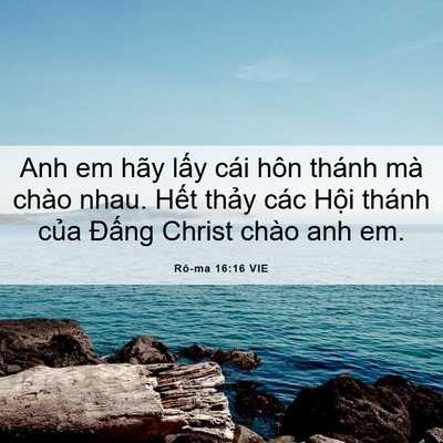 Picture 06 - Rô-ma 16:16 VIE - Anh em hãy lấy cái hôn thánh mà chào - Bible Verse Picture