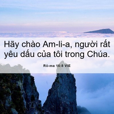 Picture 06 - Rô-ma 16:8 VIE - Hãy chào Am-li-a, người rất yêu dấu - Bible Verse Picture
