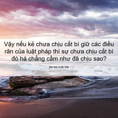 Picture 06 - Rô-ma 2:26 VIE - Vậy nếu kẻ chưa chịu cắt bì giữ - Bible Verse Picture