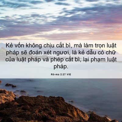 Picture 06 - Rô-ma 2:27 VIE - Kẻ vốn không chịu cắt bì, mà làm - Bible Verse Picture