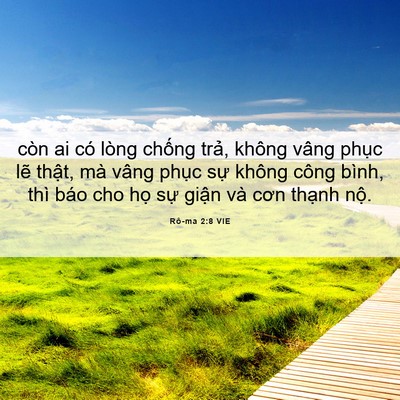 Picture 06 - Rô-ma 2:8 VIE - còn ai có lòng chống trả, không vâng - Bible Verse Picture