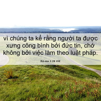 Picture 06 - Rô-ma 3:28 VIE - vì chúng ta kể rằng người ta được - Bible Verse Picture