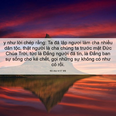 Picture 06 - Rô-ma 4:17 VIE - y như lời chép rằng: Ta đã lập ngươi - Bible Verse Picture