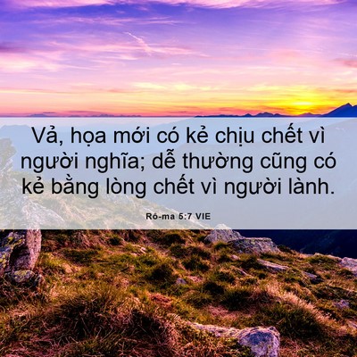 Picture 06 - Rô-ma 5:7 VIE - Vả, họa mới có kẻ chịu chết vì - Bible Verse Picture