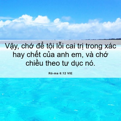 Picture 06 - Rô-ma 6:12 VIE - Vậy, chớ để tội lỗi cai trị trong - Bible Verse Picture