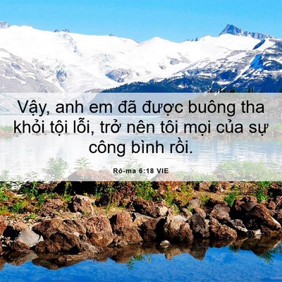 Picture 06 - Rô-ma 6:18 VIE - Vậy, anh em đã được buông tha khỏi - Bible Verse Picture
