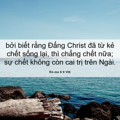 Picture 06 - Rô-ma 6:9 VIE - bởi biết rằng Đấng Christ đã từ kẻ - Bible Verse Picture