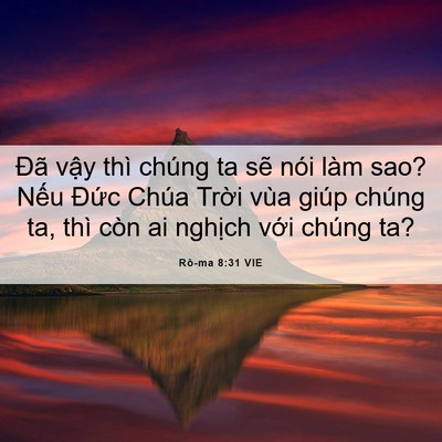 Picture 06 - Rô-ma 8:31 VIE - Đã vậy thì chúng ta sẽ nói làm sao? - Bible Verse Picture
