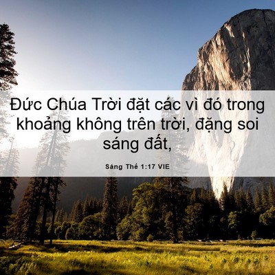 Picture 06 - Sáng Thế 1:17 VIE - Đức Chúa Trời đặt các vì đó trong - Bible Verse Picture