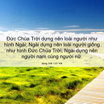 Picture 06 - Sáng Thế 1:27 VIE - Đức Chúa Trời dựng nên loài người - Bible Verse Picture
