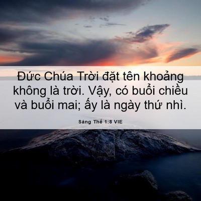 Picture 06 - Sáng Thế 1:8 VIE - Đức Chúa Trời đặt tên khoảng không - Bible Verse Picture