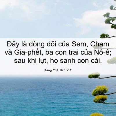 Picture 06 - Sáng Thế 10:1 VIE - Đây là dòng dõi của Sem, Cham và - Bible Verse Picture