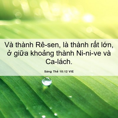 Picture 06 - Sáng Thế 10:12 VIE - Và thành Rê-sen, là thành rất lớn, ở - Bible Verse Picture