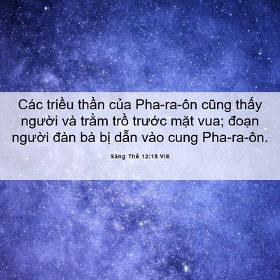 Picture 06 - Sáng Thế 12:15 VIE - Các triều thần của Pha-ra-ôn cũng thấy - Bible Verse Picture
