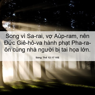 Picture 06 - Sáng Thế 12:17 VIE - Song vì Sa-rai, vợ Aùp-ram, nên Đức - Bible Verse Picture