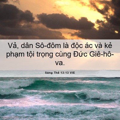 Picture 06 - Sáng Thế 13:13 VIE - Vả, dân Sô-đôm là độc ác và kẻ - Bible Verse Picture