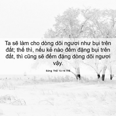 Picture 06 - Sáng Thế 13:16 VIE - Ta sẽ làm cho dòng dõi ngươi như bụi - Bible Verse Picture