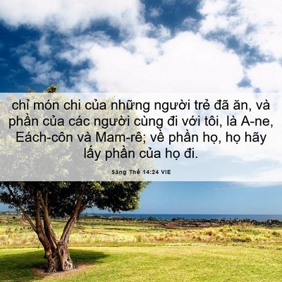 Picture 06 - Sáng Thế 14:24 VIE - chỉ món chi của những người trẻ đã - Bible Verse Picture