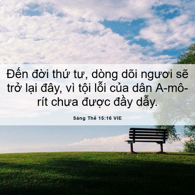 Picture 06 - Sáng Thế 15:16 VIE - Đến đời thứ tư, dòng dõi ngươi sẽ - Bible Verse Picture