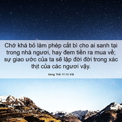 Picture 06 - Sáng Thế 17:13 VIE - Chớ khá bỏ làm phép cắt bì cho ai sanh - Bible Verse Picture