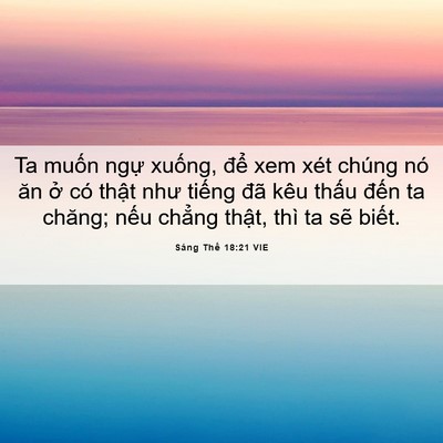 Picture 06 - Sáng Thế 18:21 VIE - Ta muốn ngự xuống, để xem xét chúng - Bible Verse Picture