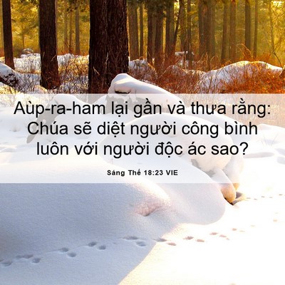 Picture 06 - Sáng Thế 18:23 VIE - Aùp-ra-ham lại gần và thưa rằng: Chúa - Bible Verse Picture