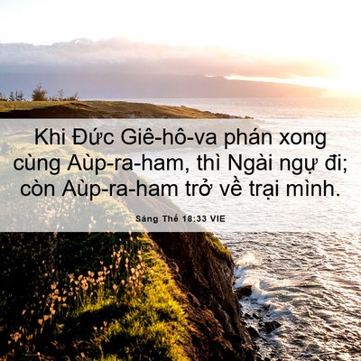 Picture 06 - Sáng Thế 18:33 VIE - Khi Đức Giê-hô-va phán xong cùng - Bible Verse Picture