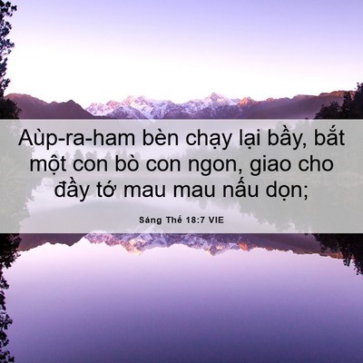 Picture 06 - Sáng Thế 18:7 VIE - Aùp-ra-ham bèn chạy lại bầy, bắt một - Bible Verse Picture