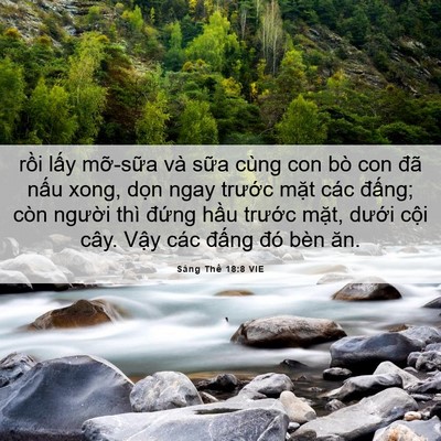 Picture 06 - Sáng Thế 18:8 VIE - rồi lấy mỡ-sữa và sữa cùng con bò - Bible Verse Picture
