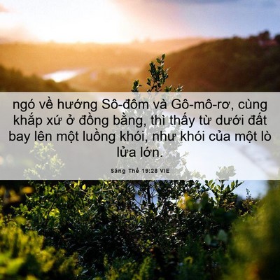 Picture 06 - Sáng Thế 19:28 VIE - ngó về hướng Sô-đôm và Gô-mô-rơ, - Bible Verse Picture